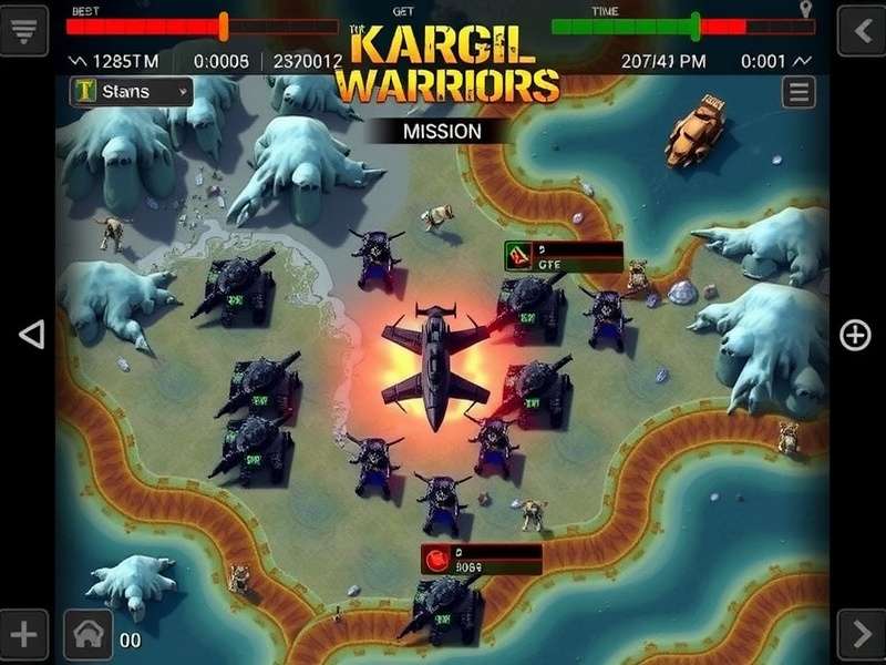 Kargil Warriors strategy map showing troop positions